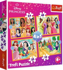 Puzzle Disney princezny: Pohádkové příběhy/4v1 (35,48,54,70 dílků)