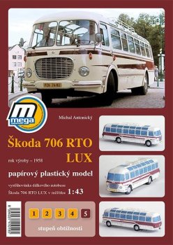 Autobus Škoda 706 RTO LUX - Papírový plastický model