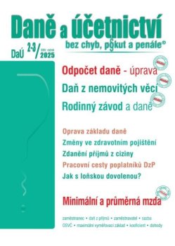 DaÚ 2-3/2025 Odpočet daně - úprava pravidel