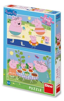 Puzzle 2x48 Peppa Pig Na dovolené